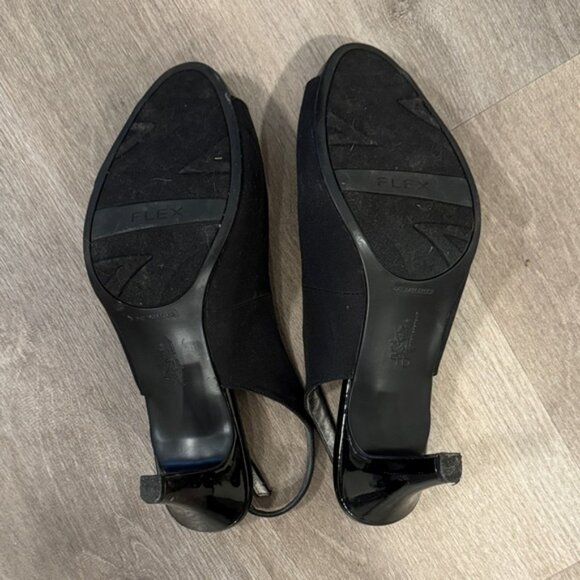 Life Stride Black Slingback Peep-Toe Heels - Picture 9 of 16